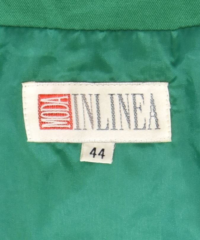 INLINEA MODA Womens Short Sleeve Blazer Jacket IT 44 Medium Green Cotton | Vintage | Thrift | Second-Hand | Used Clothing | Messina Hembry 