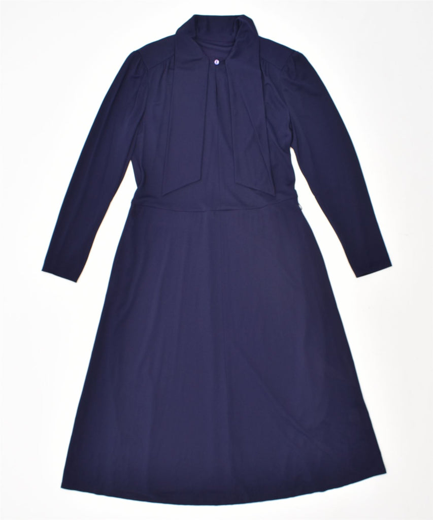 ARA ARA Womens Front Tie A-Line Dress IT 42 Medium Blue Viscose Vintage | Vintage | Thrift | Second-Hand | Used Clothing | Messina Hembry 