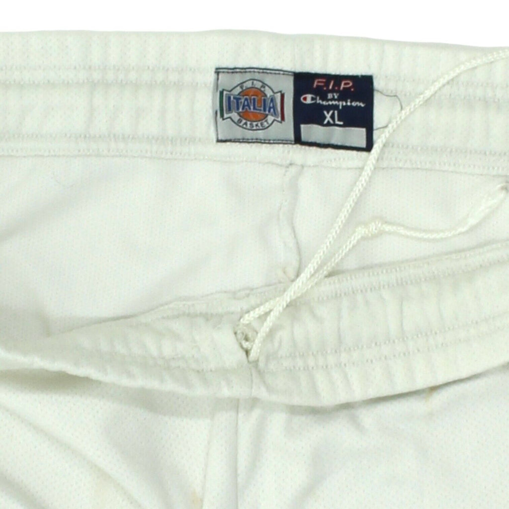 Italy Mens White Champion Basketball Shorts | Vintage Sportswear FIP Italia | Vintage Messina Hembry | Thrift | Second-Hand Messina Hembry | Used Clothing | Messina Hembry 