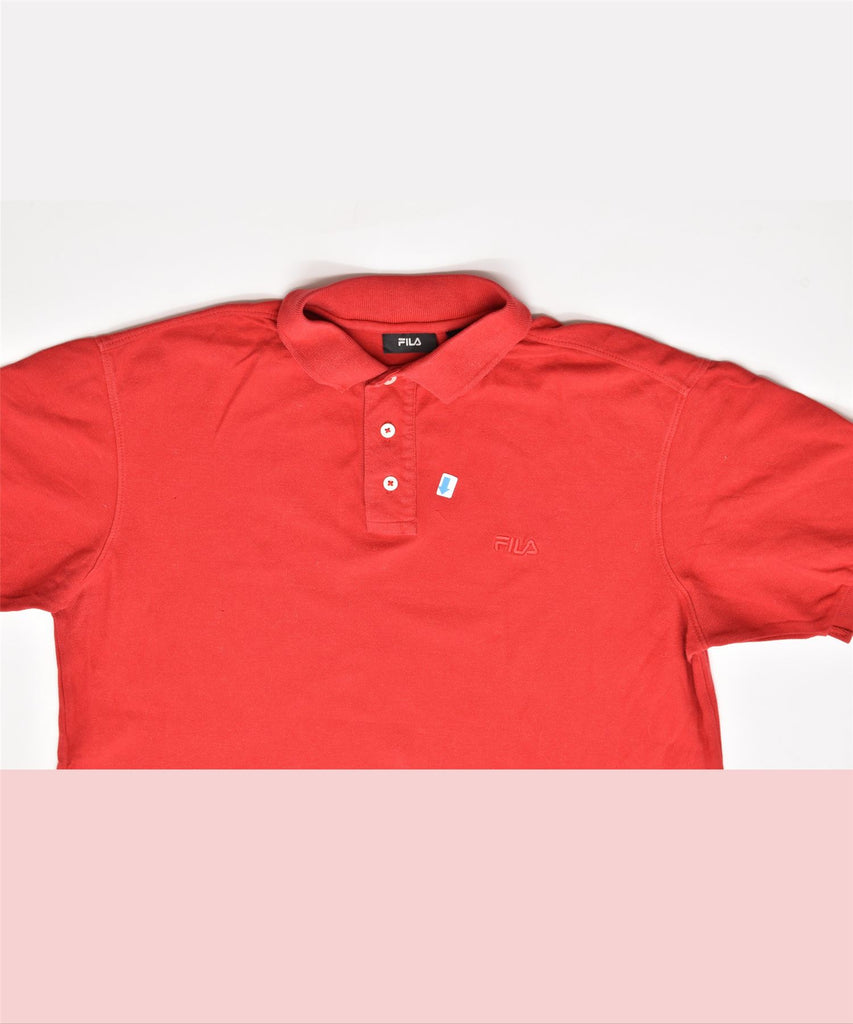 FILA Mens Polo Shirt Large Red Cotton | Vintage | Thrift | Second-Hand | Used Clothing | Messina Hembry 