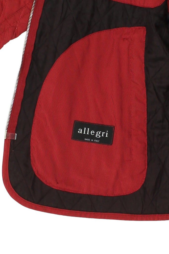 Allegri Women's Quilted Full Zip Jacket | Vintage High End Luxury Designer Red | Vintage Messina Hembry | Thrift | Second-Hand Messina Hembry | Used Clothing | Messina Hembry 