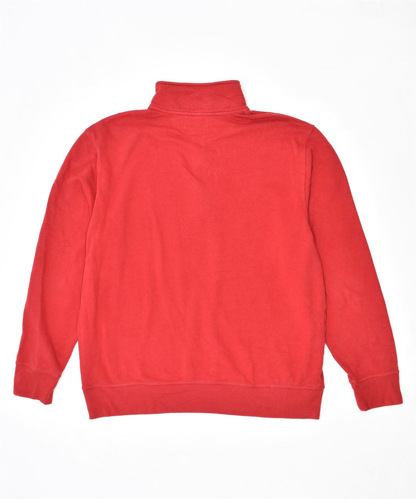 NAUTICA Mens Zip Neck Sweatshirt Jumper XL Red Cotton | Vintage | Thrift | Second-Hand | Used Clothing | Messina Hembry 