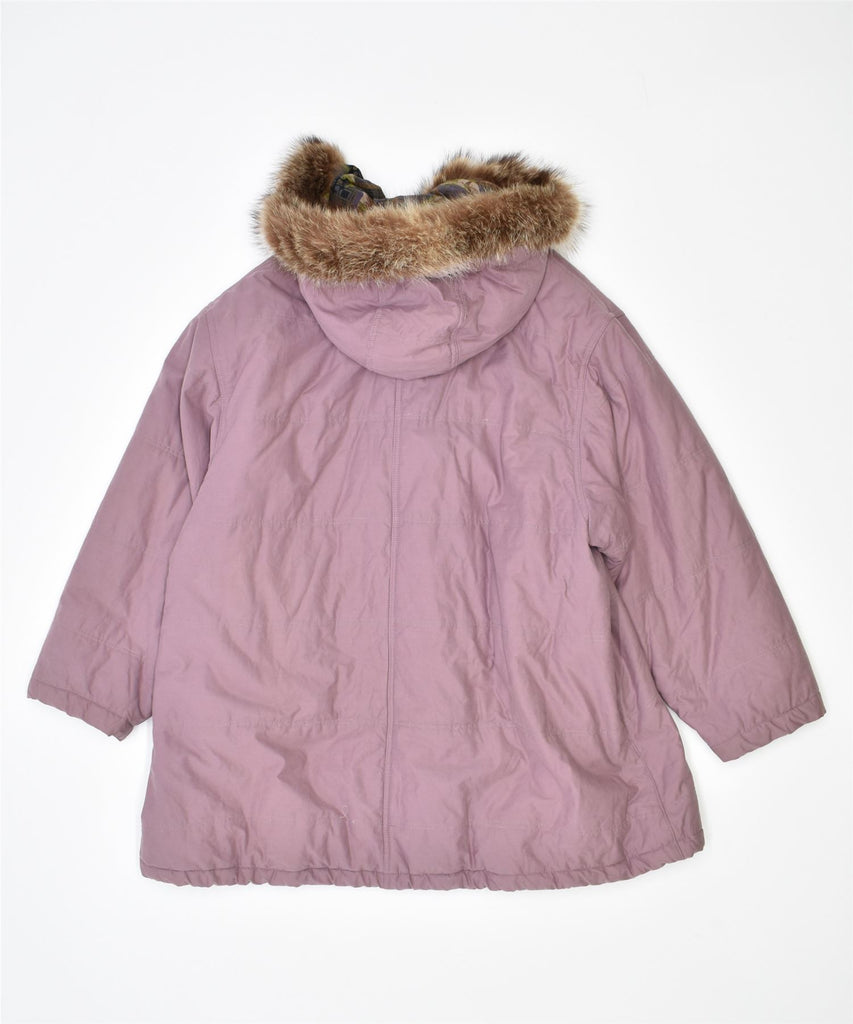 MABRUN Womens Hooded Parka Jacket IT 40 Small Purple Cotton Vintage | Vintage | Thrift | Second-Hand | Used Clothing | Messina Hembry 