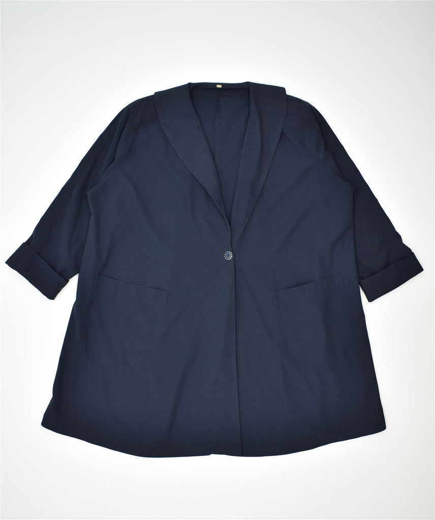 VINTAGE Womens Overcoat UK 16 Large Navy Blue | Vintage | Thrift | Second-Hand | Used Clothing | Messina Hembry 