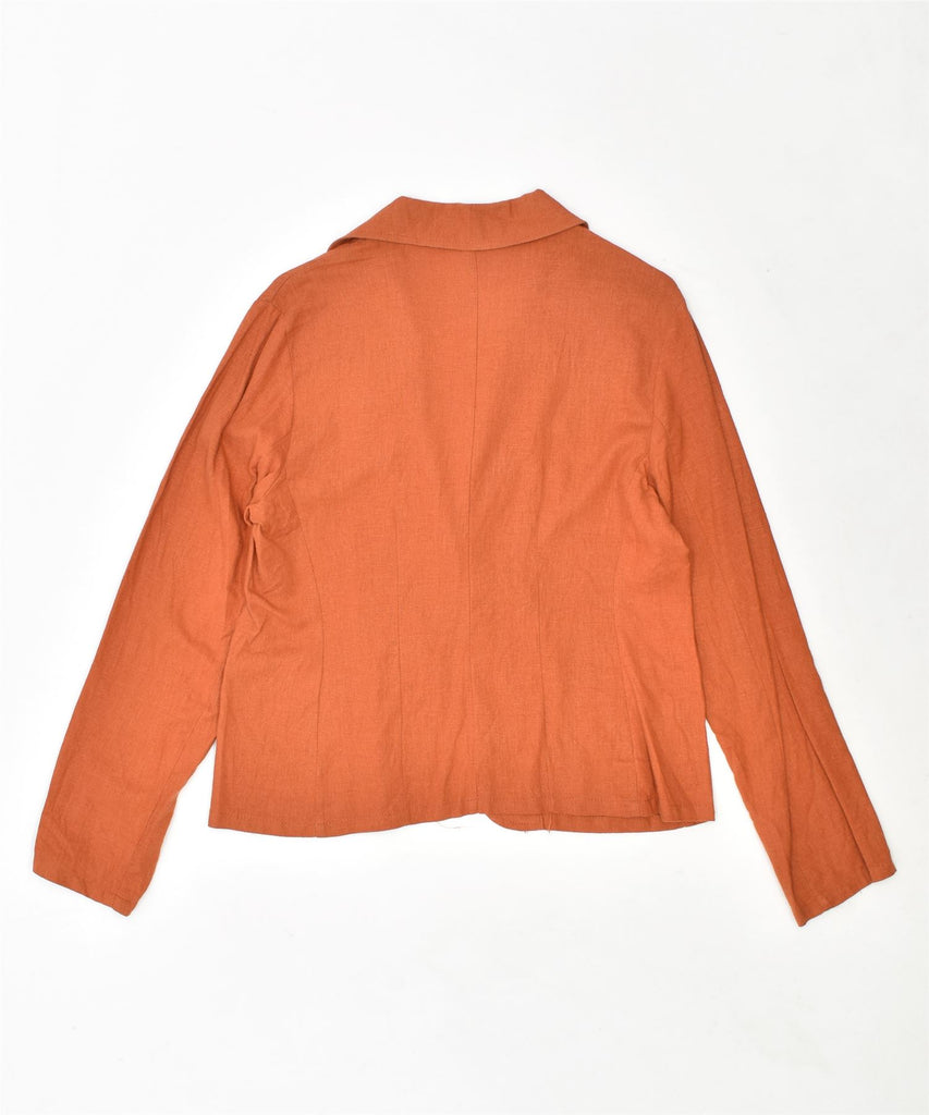 SILMAR Womens Linen 1 Button Blazer Jacket UK 18 XL Orange Linen Vintage | Vintage | Thrift | Second-Hand | Used Clothing | Messina Hembry 