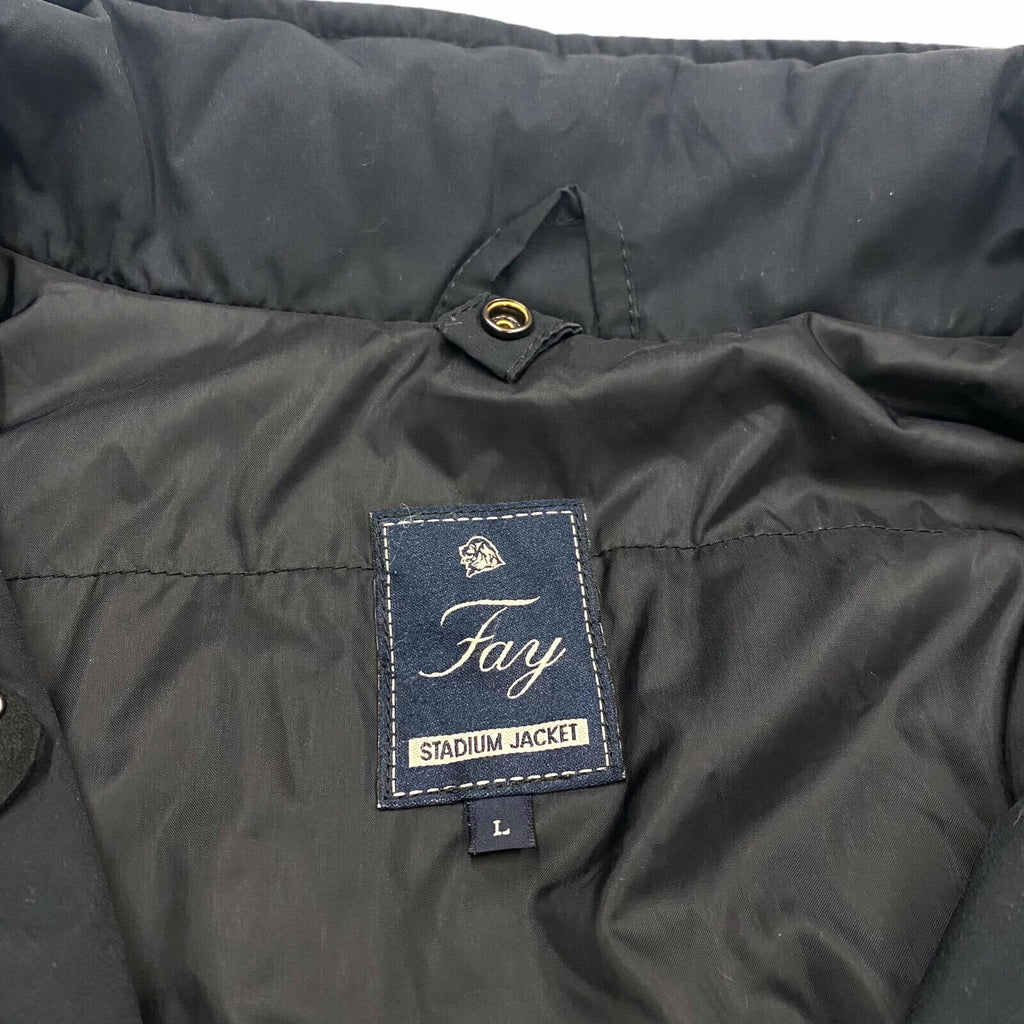 Fay Men's Polyester Quilted Stadium Jacket | Vintage High End Designer Black VTG | Vintage Messina Hembry | Thrift | Second-Hand Messina Hembry | Used Clothing | Messina Hembry 