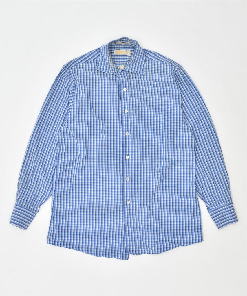 MICHAEL KORS Mens Shirt Size 15 1/2 Medium Blue Check | Vintage | Thrift | Second-Hand | Used Clothing | Messina Hembry 