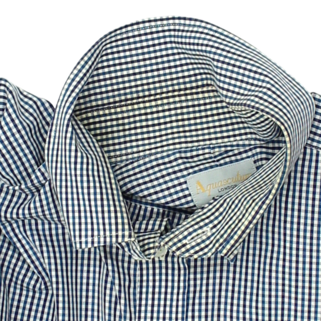 Aquascutum Blue White Red Gingham Button Down Shirt | Vintage High End Designer | Vintage Messina Hembry | Thrift | Second-Hand Messina Hembry | Used Clothing | Messina Hembry 