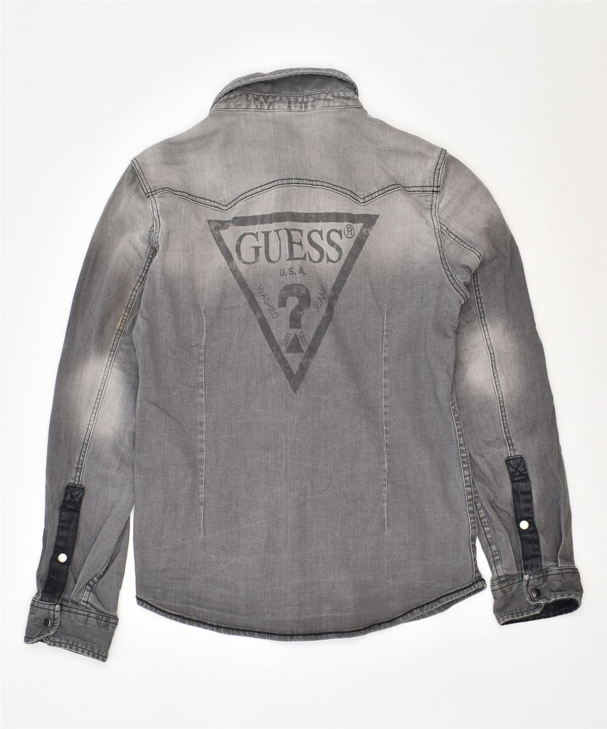 GUESS Girls Denim Shirt 9-10 Years Grey Cotton | Vintage | Thrift | Second-Hand | Used Clothing | Messina Hembry 