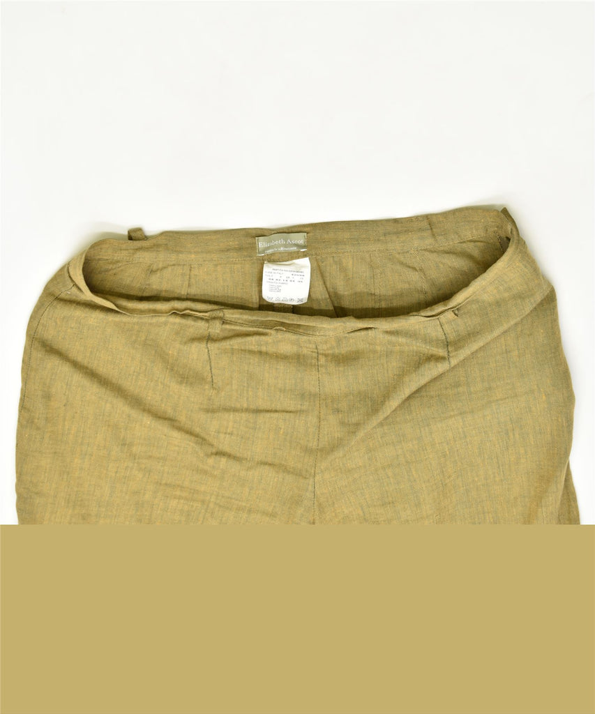 ELIZABETH ASCOT Womens Straight Casual Trousers UK 14 Large W32 L30 Khaki | Vintage | Thrift | Second-Hand | Used Clothing | Messina Hembry 