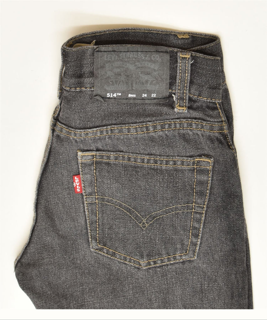 LEVI'S Girls 514 Straight Jeans 7-8 Years W24 L22 Grey Cotton Classic | Vintage | Thrift | Second-Hand | Used Clothing | Messina Hembry 