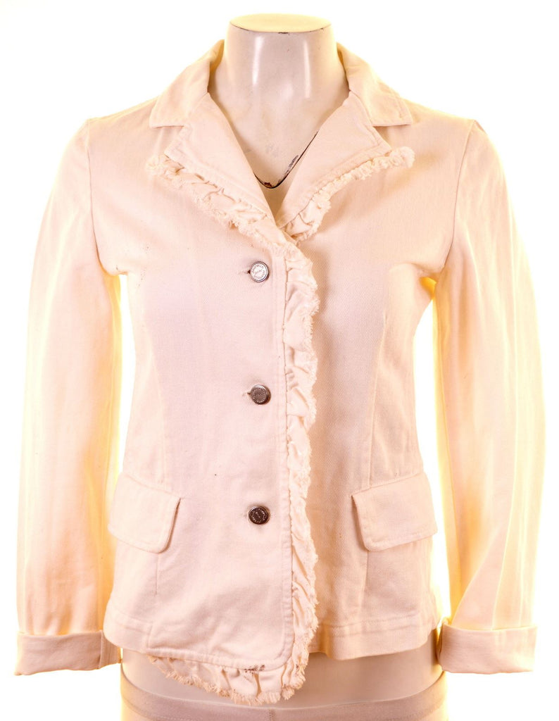 SIMONETTA Girls Denim Jacket 12-13 Years White Cotton - Second Hand & Vintage Designer Clothing - Messina Hembry
