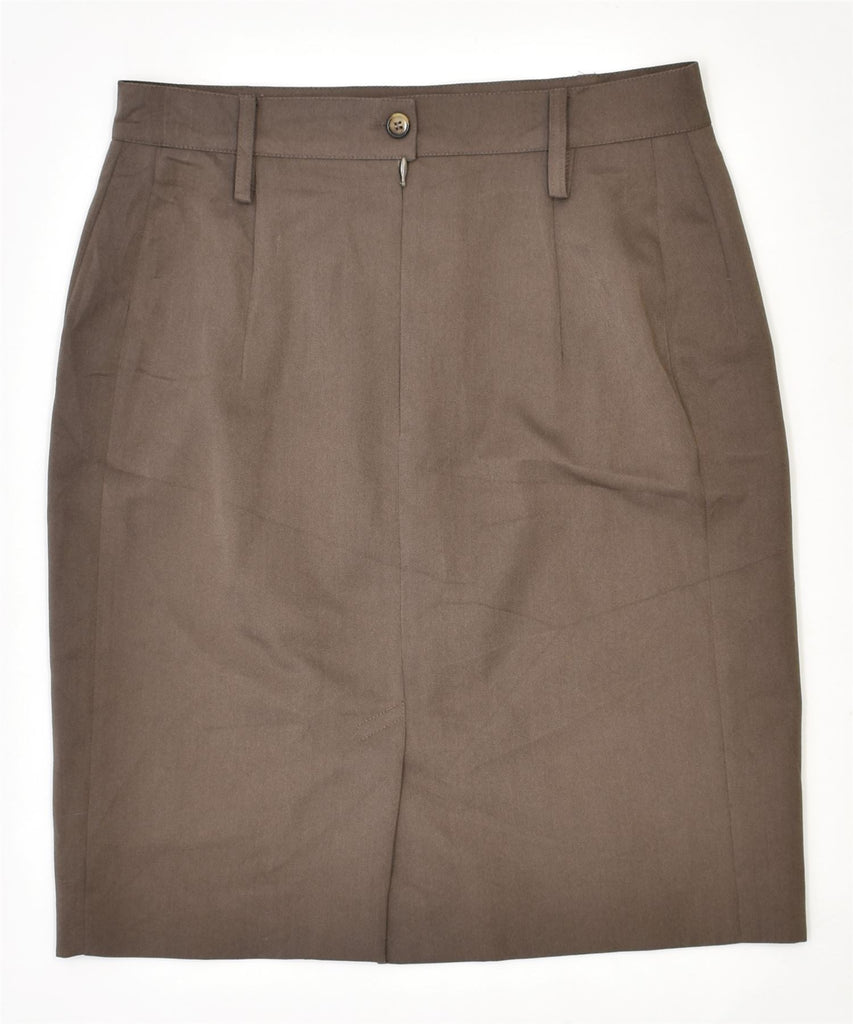 LA MADELEINE Womens Pencil Skirt W28 Medium Brown Polyester Vintage | Vintage | Thrift | Second-Hand | Used Clothing | Messina Hembry 