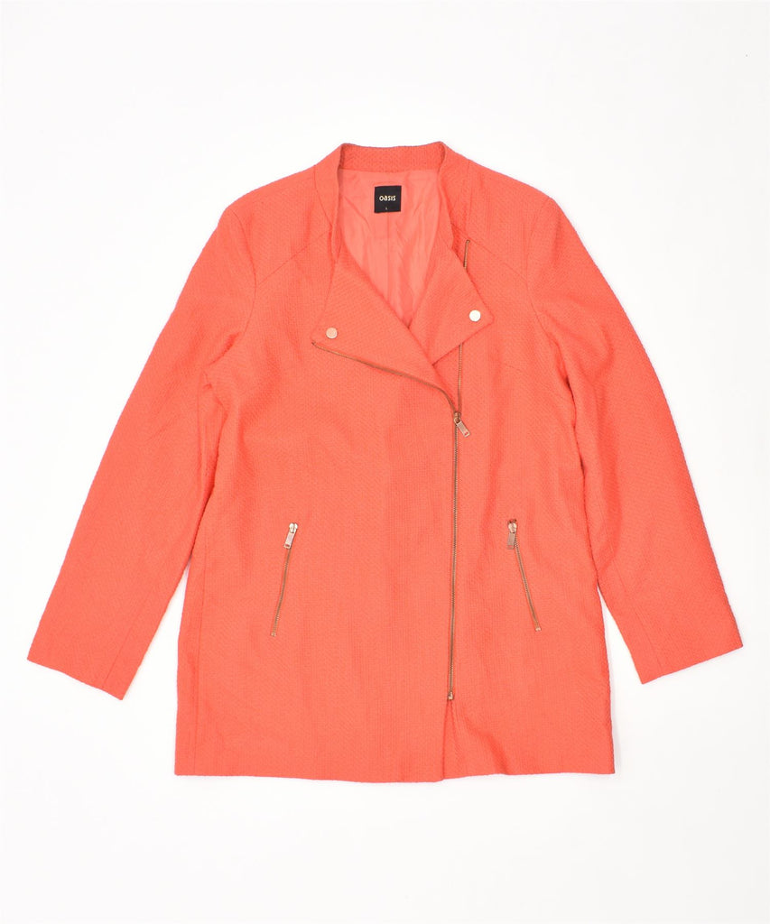 OASIS Womens Coat UK 14 Large Orange Cotton | Vintage | Thrift | Second-Hand | Used Clothing | Messina Hembry 