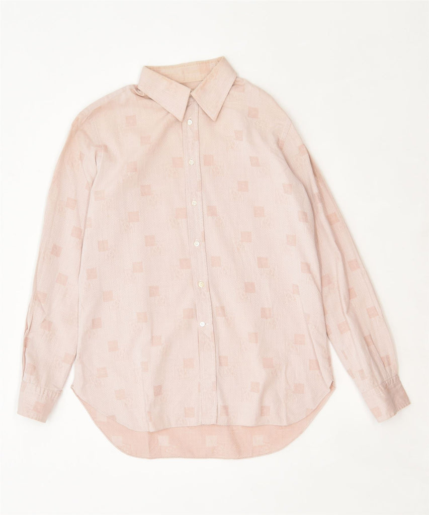 M.G.M. Mens Shirt Small Pink Geometric Vintage | Vintage | Thrift | Second-Hand | Used Clothing | Messina Hembry 