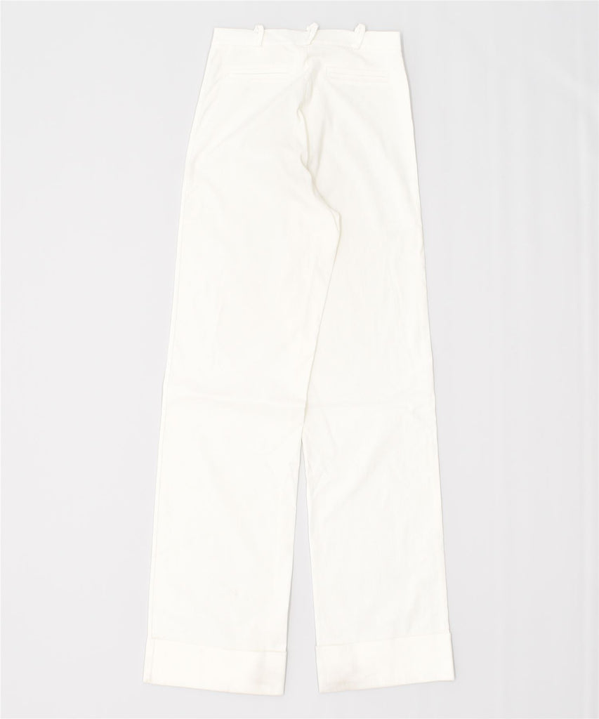 TENDENZE Womens See Through Casual Trousers UK 14 Large W23 L31 White | Vintage | Thrift | Second-Hand | Used Clothing | Messina Hembry 