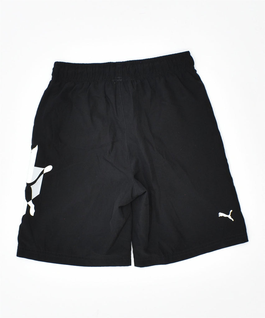 PUMA Boys Graphic Sport Shorts 9-10 Years Black Polyester | Vintage | Thrift | Second-Hand | Used Clothing | Messina Hembry 