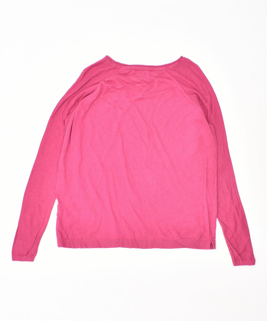 TOMMY HILFIGER Mens Crew Neck Jumper Sweater Medium Pink Cotton | Vintage | Thrift | Second-Hand | Used Clothing | Messina Hembry 