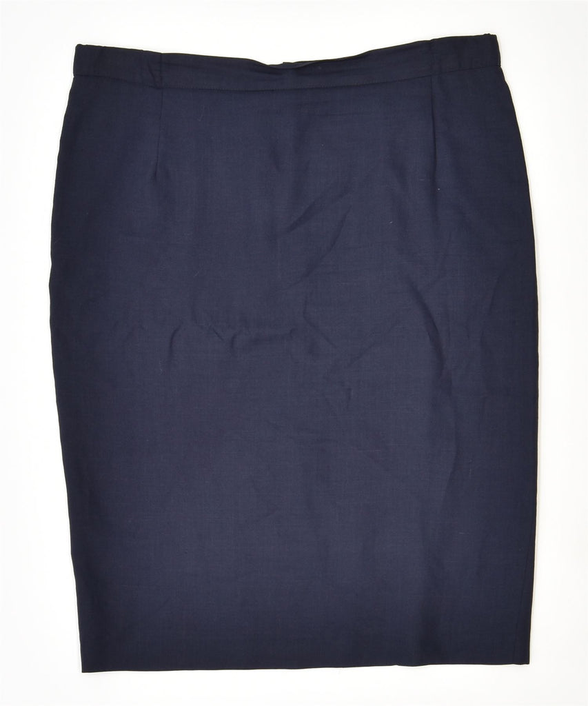 ROCCOBAROCCO Womens Pencil Skirt W38 XL Navy Blue | Vintage | Thrift | Second-Hand | Used Clothing | Messina Hembry 