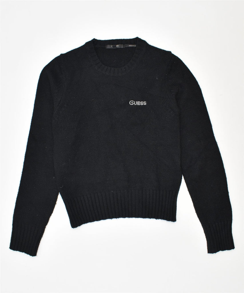 GUESS Girls Crew Neck Jumper Sweater 6-7 Years Black Acrylic | Vintage | Thrift | Second-Hand | Used Clothing | Messina Hembry 