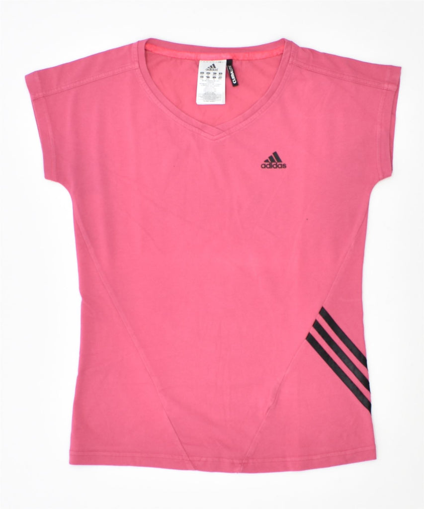 ADIDAS Womens Climalite T-Shirt Top UK 4/6 XS Pink Cotton | Vintage | Thrift | Second-Hand | Used Clothing | Messina Hembry 