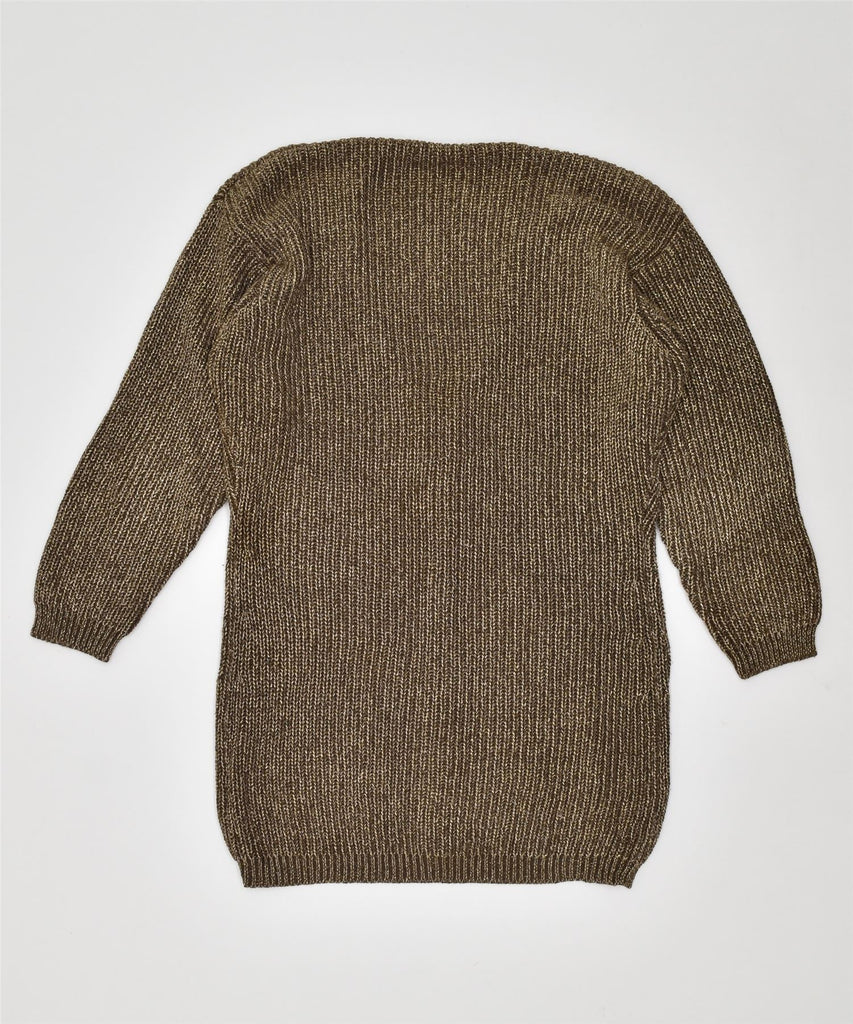 FRAPP Womens Oversized Longline Cardigan Sweater IT 42 Medium Gold Cotton | Vintage | Thrift | Second-Hand | Used Clothing | Messina Hembry 