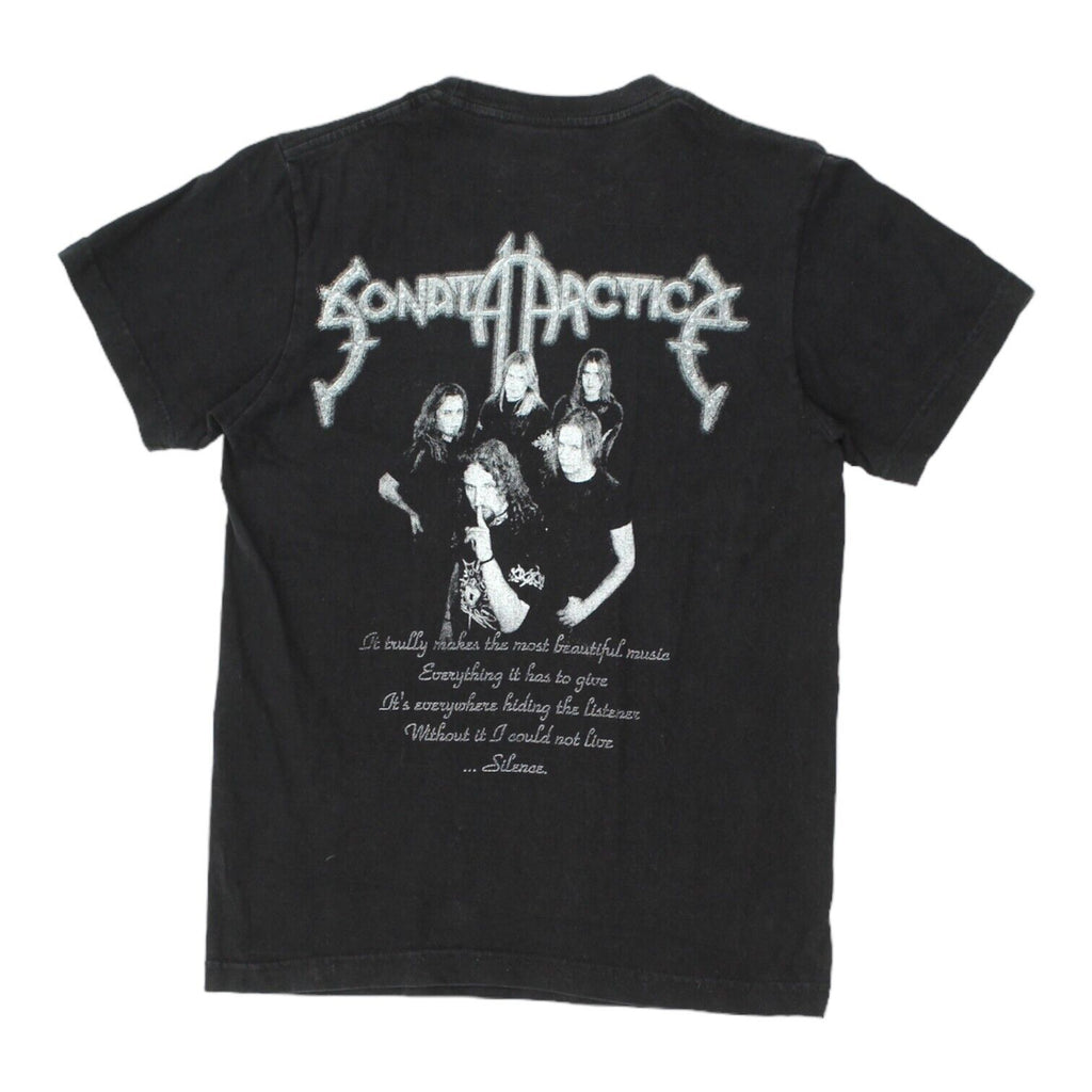 Sonata Arctica Silence Mens Black Tshirt | Vintage Finnish Metal Music Band Tee | Vintage Messina Hembry | Thrift | Second-Hand Messina Hembry | Used Clothing | Messina Hembry 