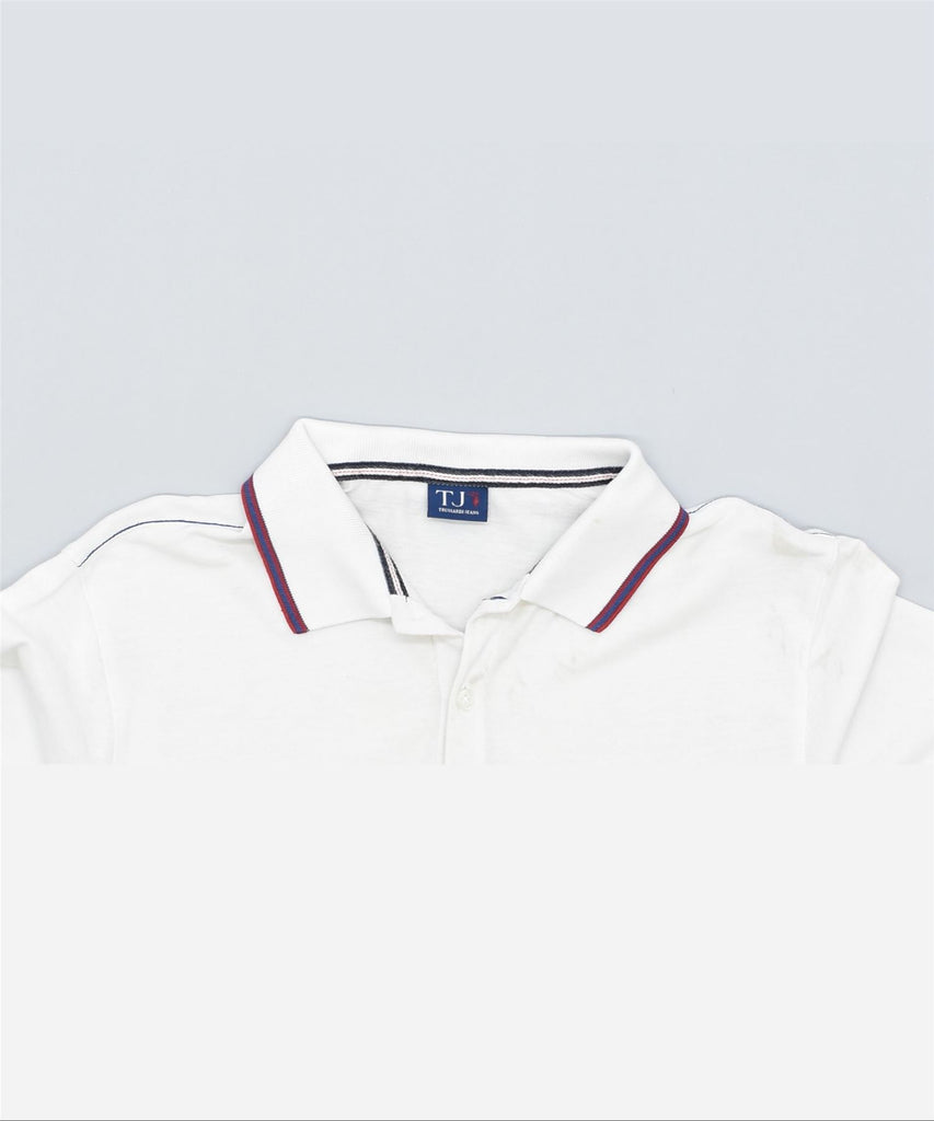 TRUSSARDI Boys Polo Shirt 15-16 Years XL White | Vintage | Thrift | Second-Hand | Used Clothing | Messina Hembry 