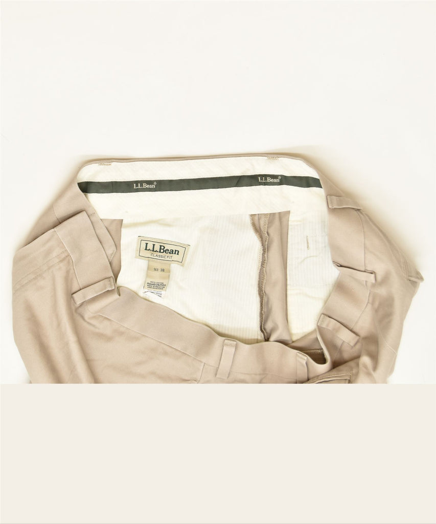 L.L.BEAN Mens Slim Chino Trousers W38 L31 Beige Cotton Classic | Vintage | Thrift | Second-Hand | Used Clothing | Messina Hembry 