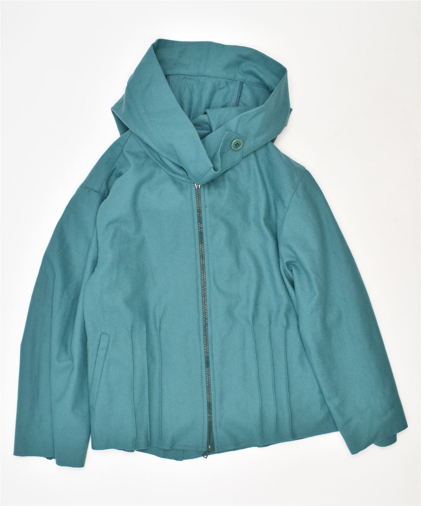 SARTORIA TERRY Womens Hooded Windbreaker Jacket UK 12 Medium Turquoise | Vintage | Thrift | Second-Hand | Used Clothing | Messina Hembry 