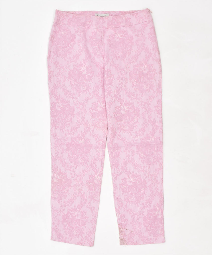 PALTRA MAGLIA Womens Slim Casual Trousers W32 L27 Pink Floral Cotton | Vintage | Thrift | Second-Hand | Used Clothing | Messina Hembry 