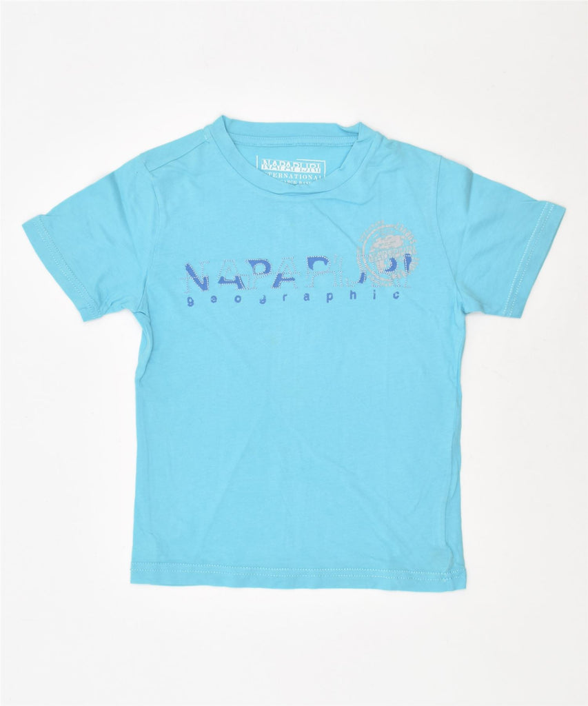 NAPAPIJRI Boys Graphic T-Shirt Top 5-6 Years Blue | Vintage | Thrift | Second-Hand | Used Clothing | Messina Hembry 