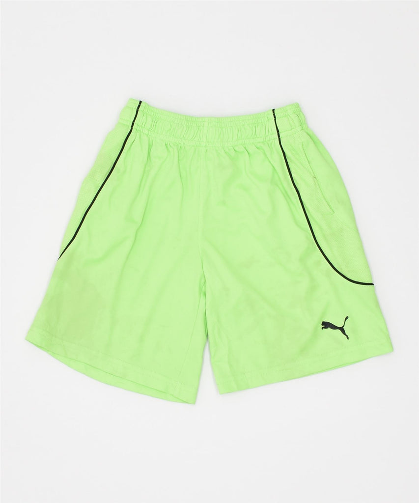 PUMA Boys Sport Shorts 5-6 Years Green Polyester Sports | Vintage | Thrift | Second-Hand | Used Clothing | Messina Hembry 