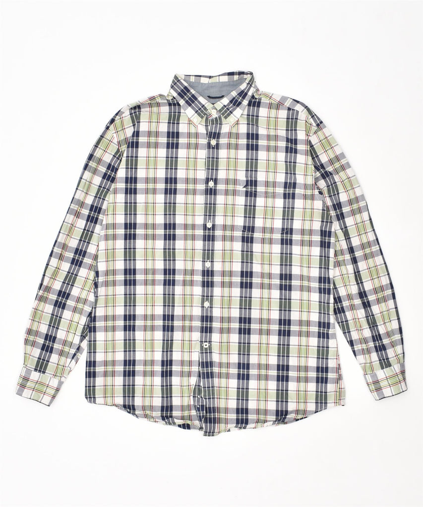 NAUTICA Mens Sandeo Poplin Shirt Large Green Check Cotton | Vintage | Thrift | Second-Hand | Used Clothing | Messina Hembry 