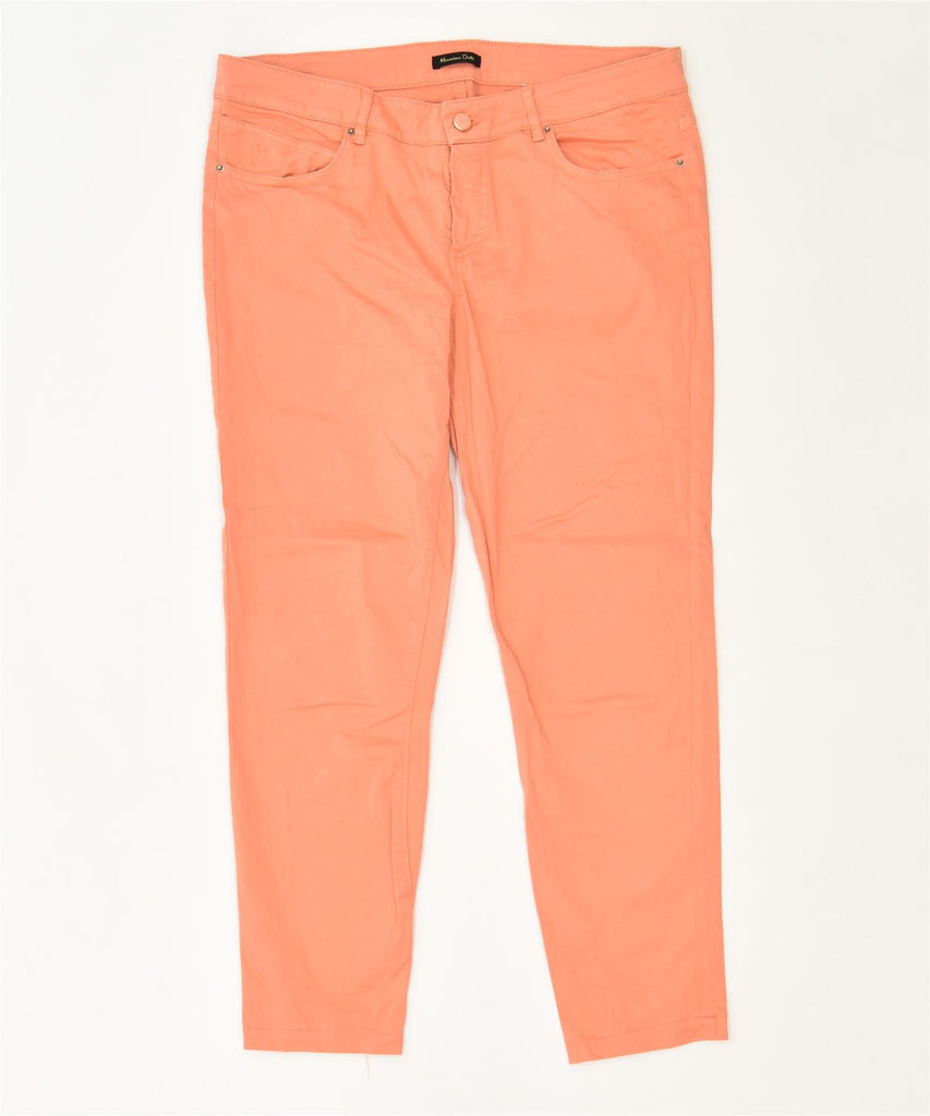 MASSIMO DUTTI Womens Skinny Casual Trousers US 10 Large W34 L26 Orange | Vintage | Thrift | Second-Hand | Used Clothing | Messina Hembry 