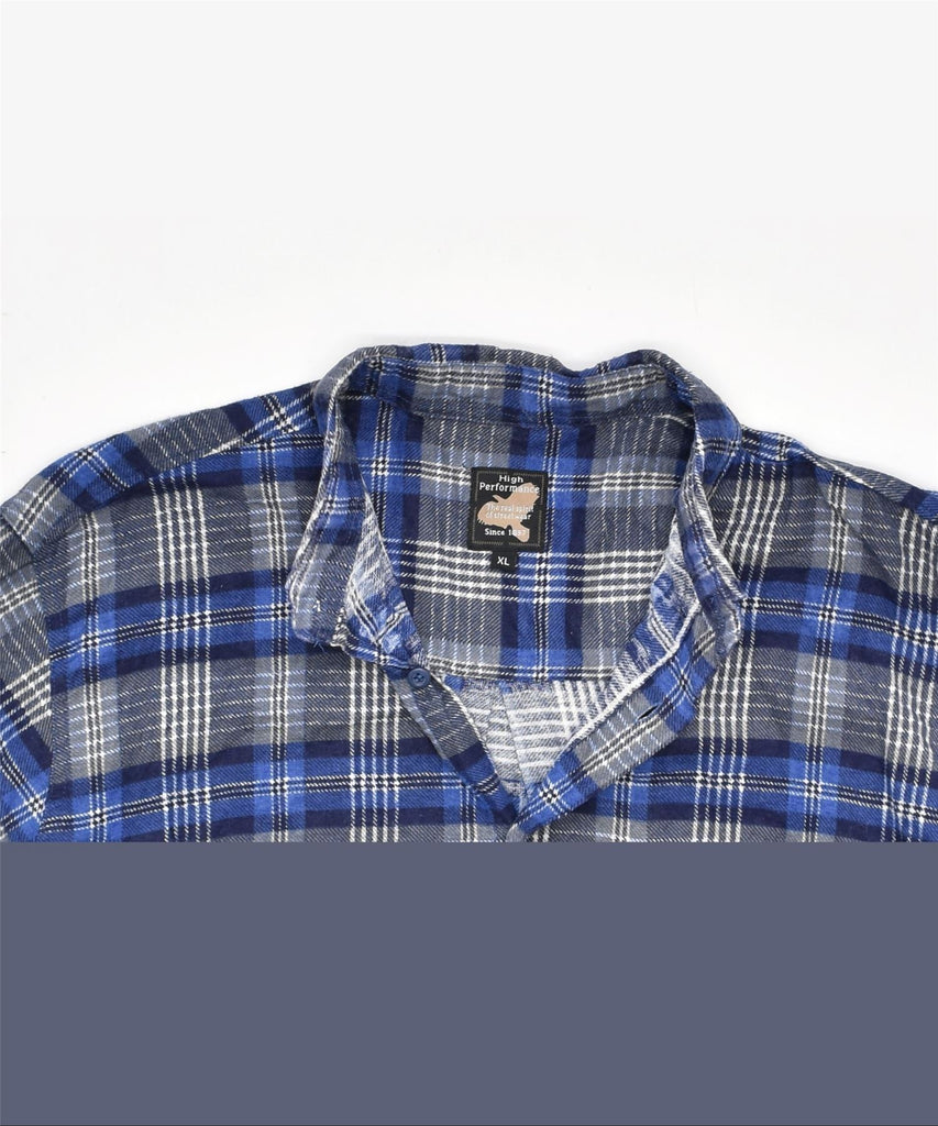 HIGH PERFORMANCE Mens Shirt XL Blue Check Cotton Vintage | Vintage | Thrift | Second-Hand | Used Clothing | Messina Hembry 