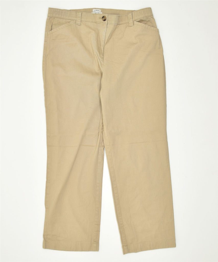 L.L.BEAN Womens Classic Fit Straight Casual Trousers W40 L28 Beige Cotton | Vintage | Thrift | Second-Hand | Used Clothing | Messina Hembry 