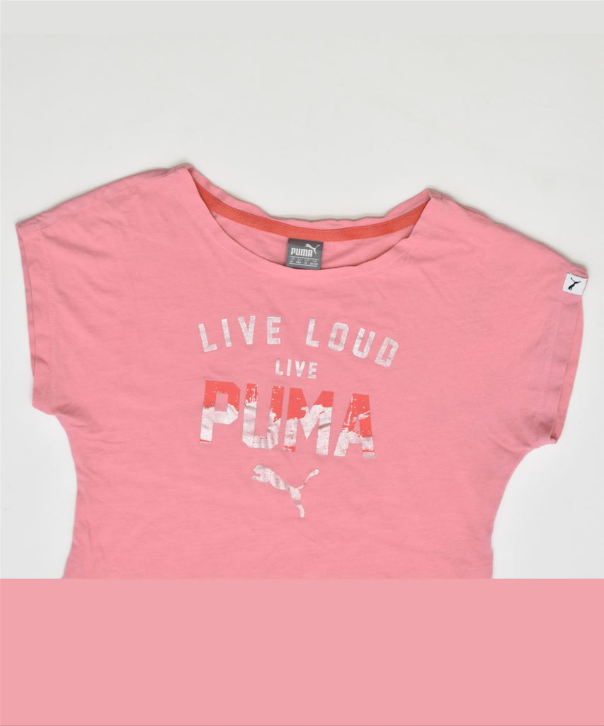 PUMA Girls Graphic T-Shirt Top 6-7 Years Pink | Vintage | Thrift | Second-Hand | Used Clothing | Messina Hembry 