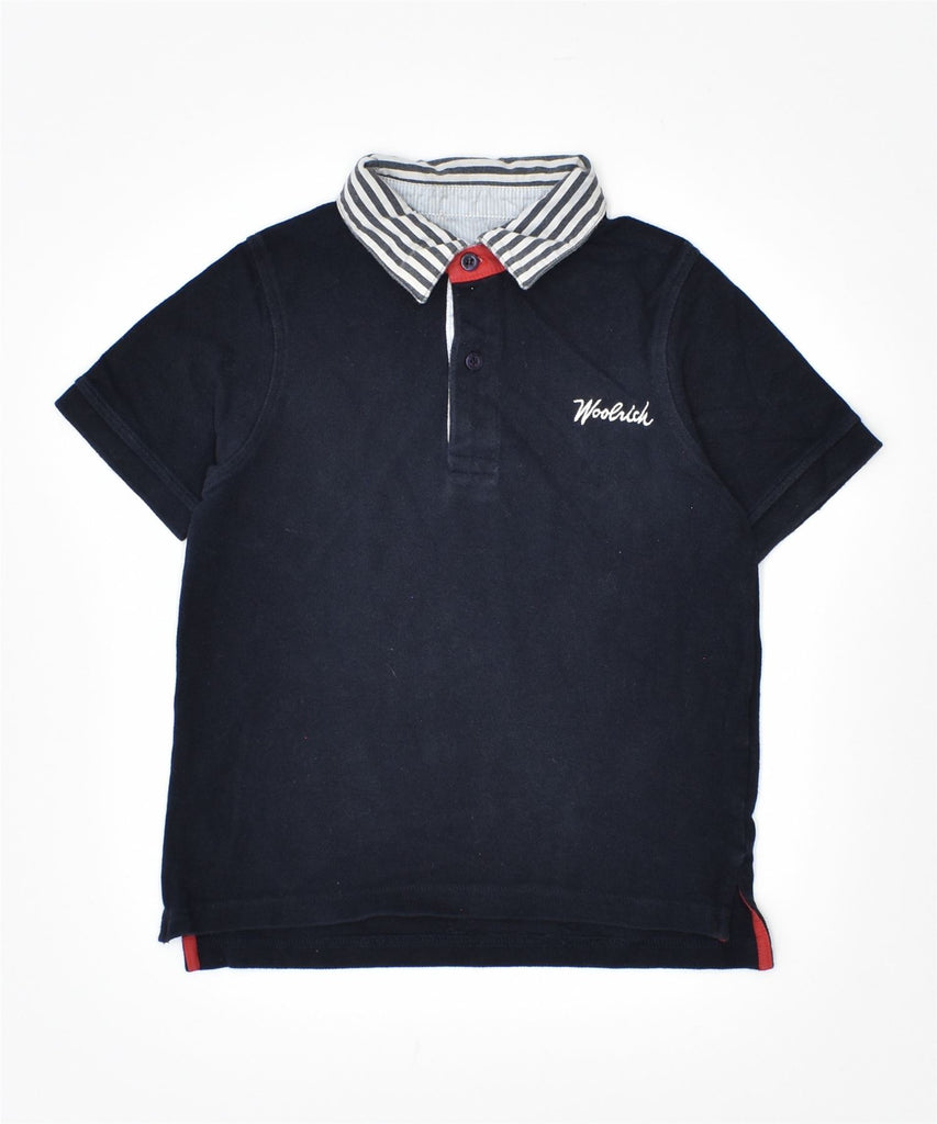 WOOLRICH Boys Polo Shirt 5-6 Years Navy Blue Cotton | Vintage | Thrift | Second-Hand | Used Clothing | Messina Hembry 