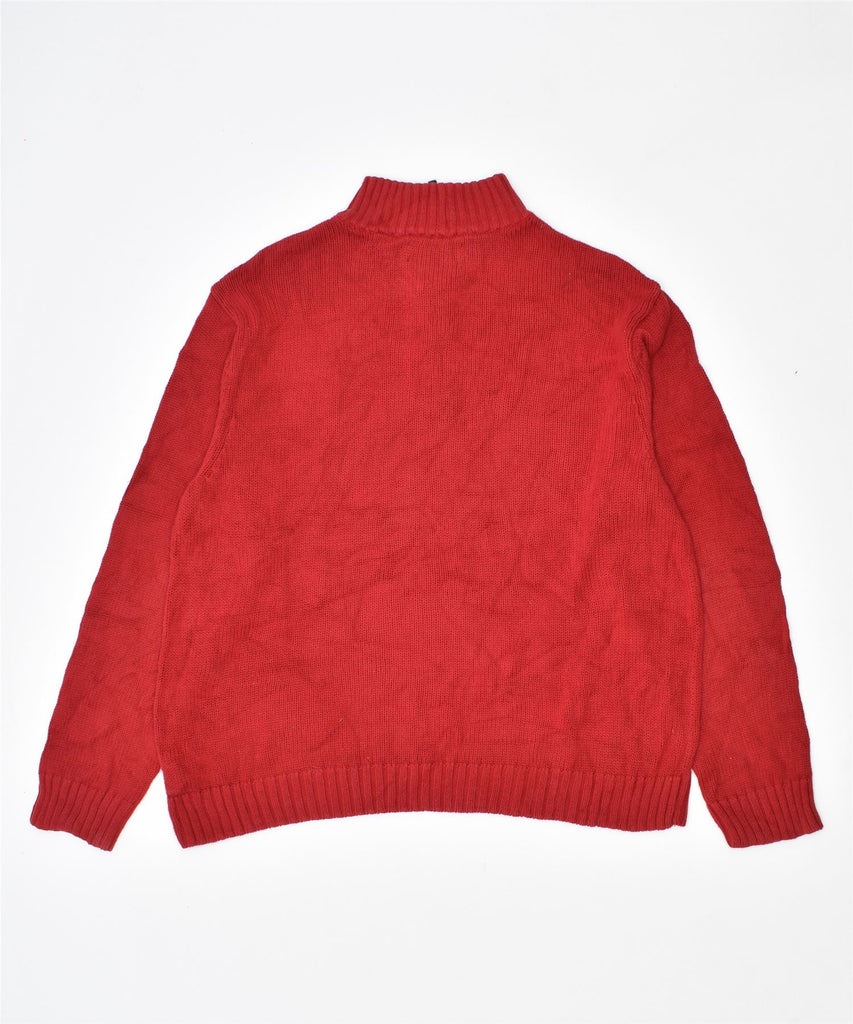 CHAPS Mens Zip Neck Jumper Sweater XL Red Cotton | Vintage | Thrift | Second-Hand | Used Clothing | Messina Hembry 