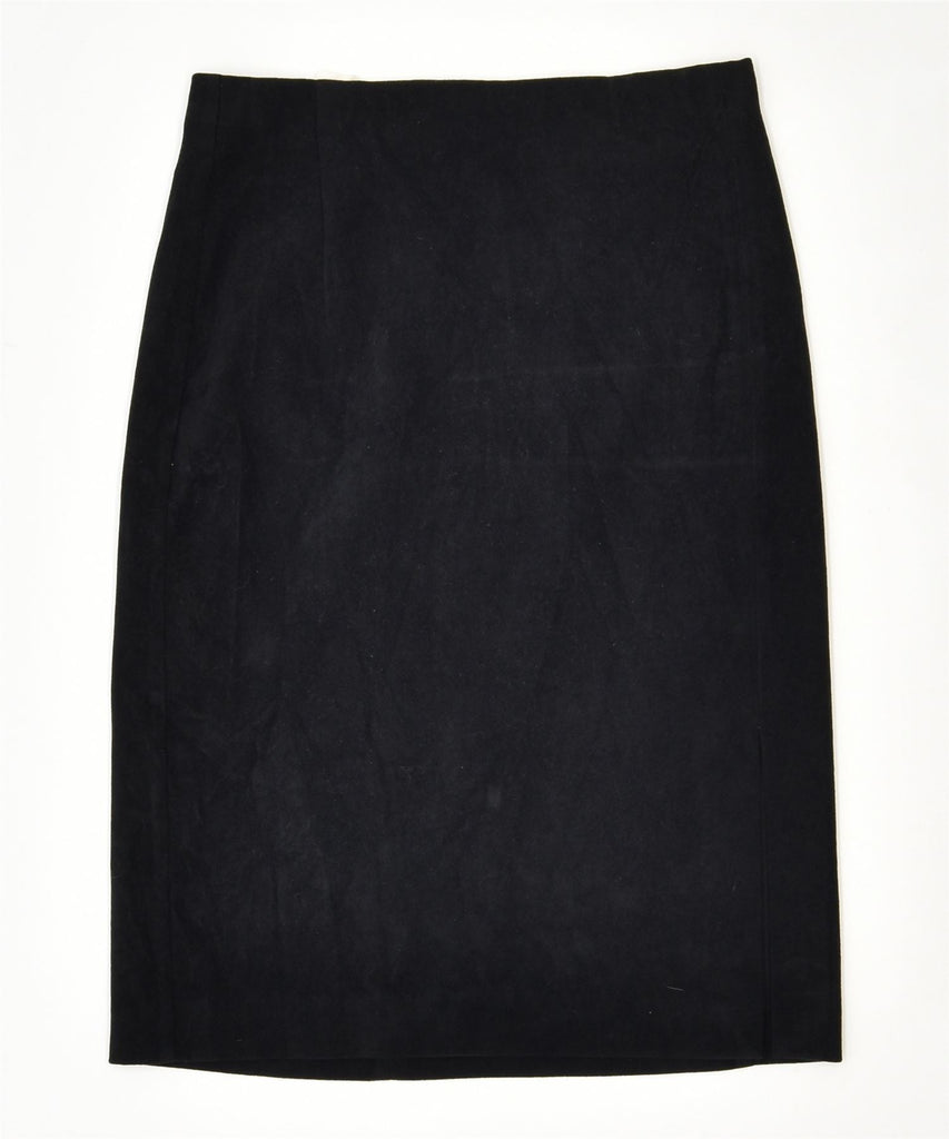 VINTAGE Womens Straight Skirt IT 42 Medium W28 Black Polyester | Vintage | Thrift | Second-Hand | Used Clothing | Messina Hembry 