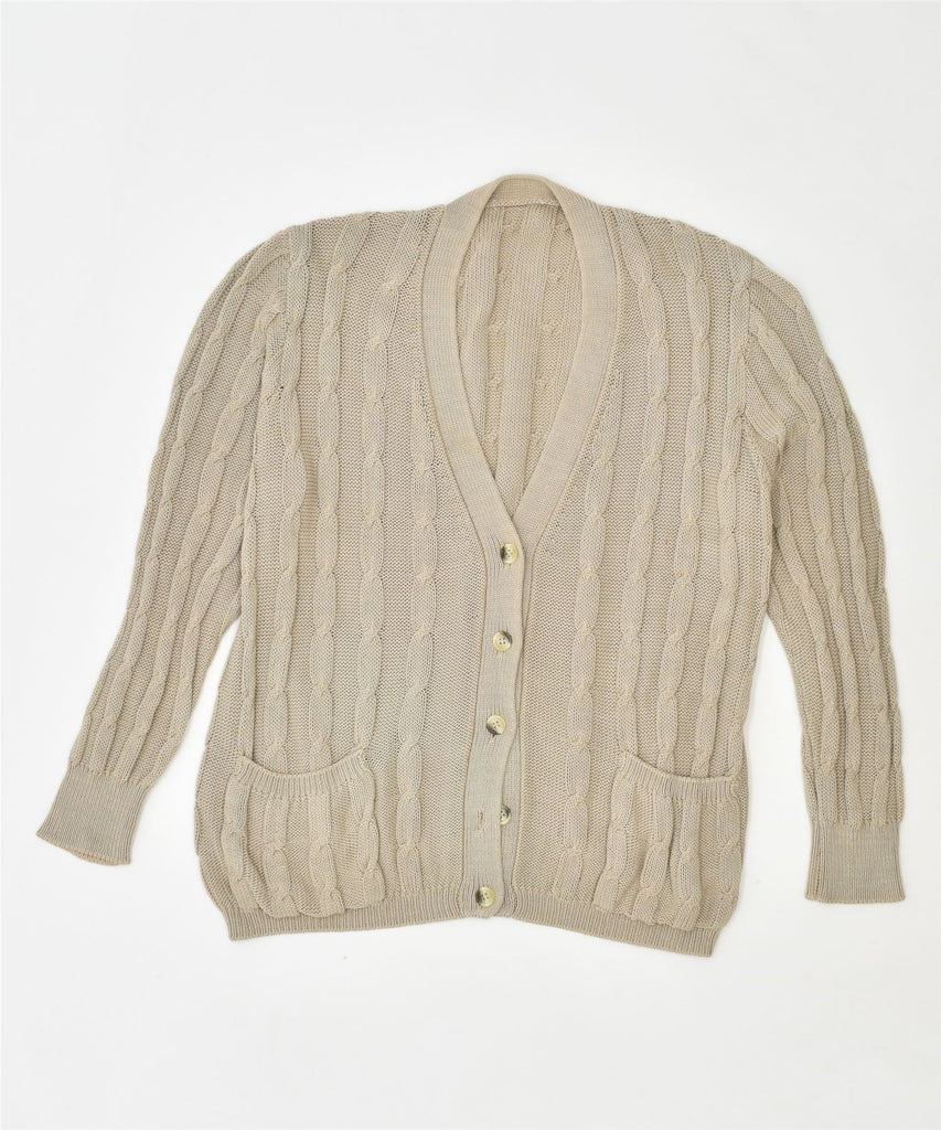 VINTAGE Womens Cardigan Sweater UK 20 2XL Beige | Vintage | Thrift | Second-Hand | Used Clothing | Messina Hembry 