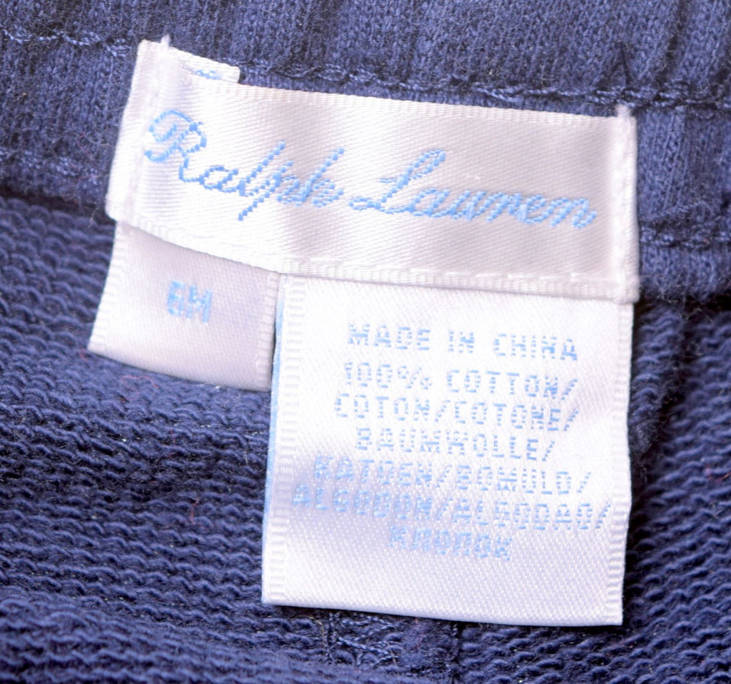 RALPH LAUREN Boys Tracksuit Trousers 3-6 Months Navy Blue Cotton - Second Hand & Vintage Designer Clothing - Messina Hembry