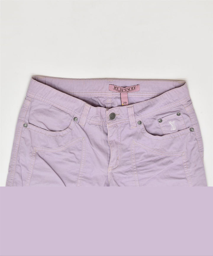 JECKERSON Womens Straight Casual Trousers W29 L29 Purple Cotton | Vintage | Thrift | Second-Hand | Used Clothing | Messina Hembry 