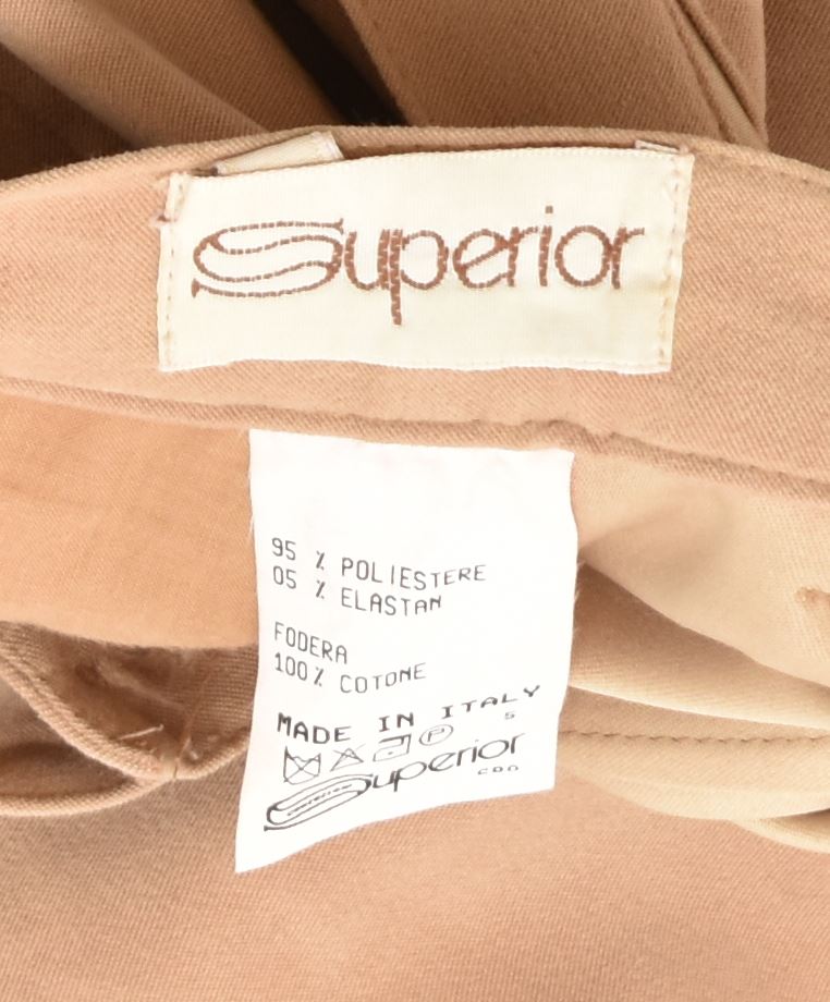 SUPERIOR Womens Slim Casual Trousers IT 42 Medium W29 L25 Beige Polyester | Vintage | Thrift | Second-Hand | Used Clothing | Messina Hembry 