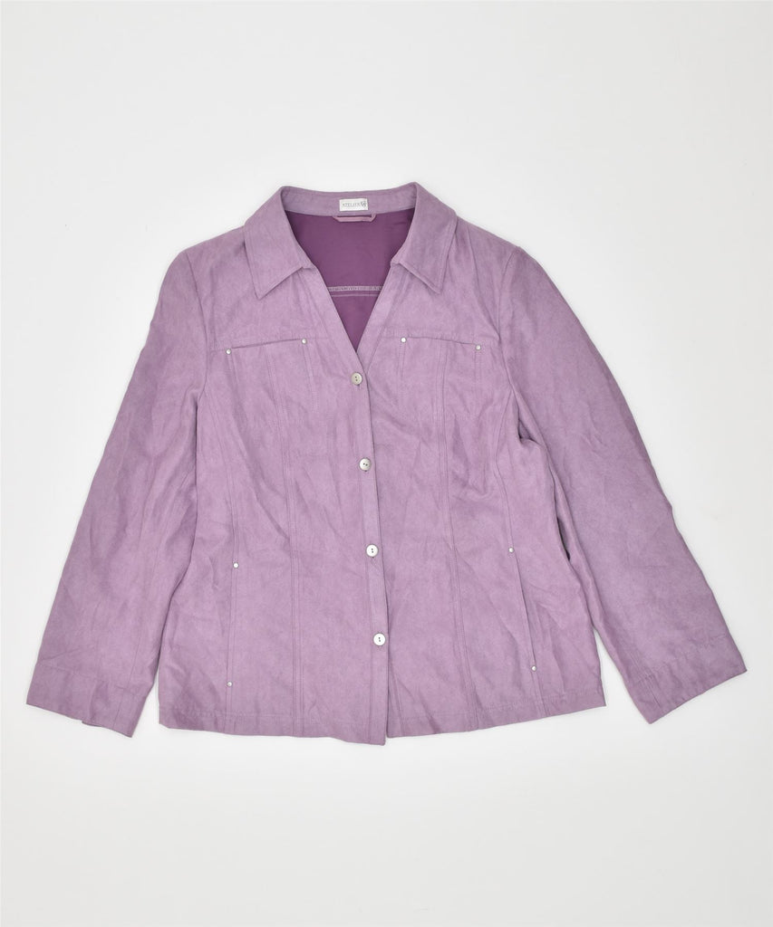 ATELIER Womens Shirt UK 14 Large Purple Polyester Vintage | Vintage | Thrift | Second-Hand | Used Clothing | Messina Hembry 