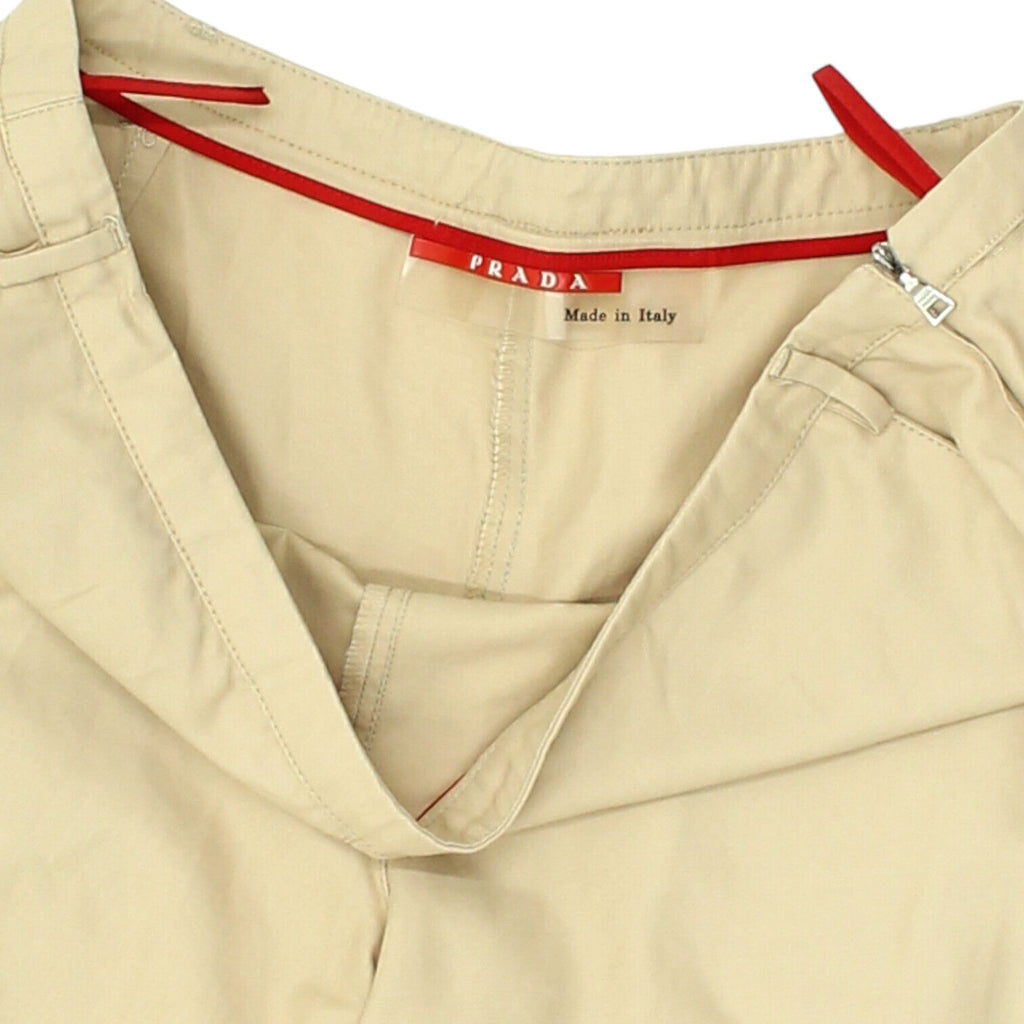 Prada Womens Beige Cotton Nylon Chino Trousers | Vintage High End Designer VTG | Vintage Messina Hembry | Thrift | Second-Hand Messina Hembry | Used Clothing | Messina Hembry 