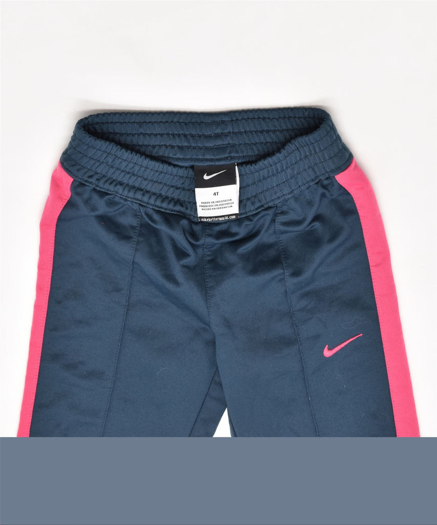 NIKE Girls Tracksuit Trousers 3-4 Years Navy Blue | Vintage | Thrift | Second-Hand | Used Clothing | Messina Hembry 