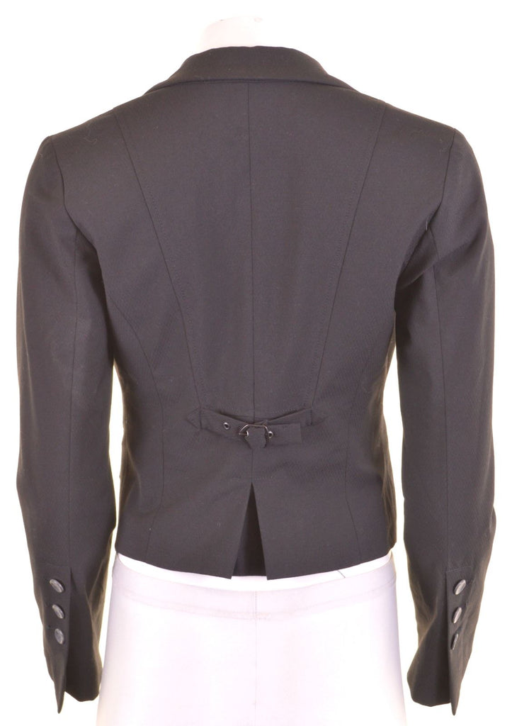 STEFANEL Womens 3 Button Blazer Jacket IT 38 XS Black Polyester - Second Hand & Vintage Designer Clothing - Messina Hembry