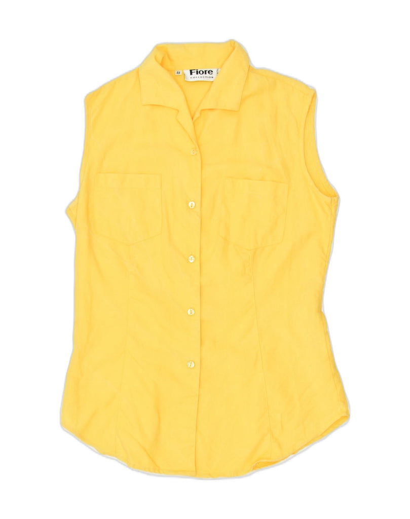 FIORE Womens Sleeveless Shirt IT 44 Medium Yellow | Vintage | Thrift | Second-Hand | Used Clothing | Messina Hembry 